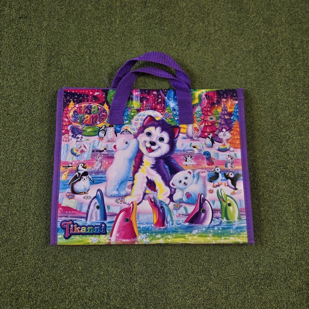 Lisa Frank colorful husky vintage rare art portfolio binder bag Y2K